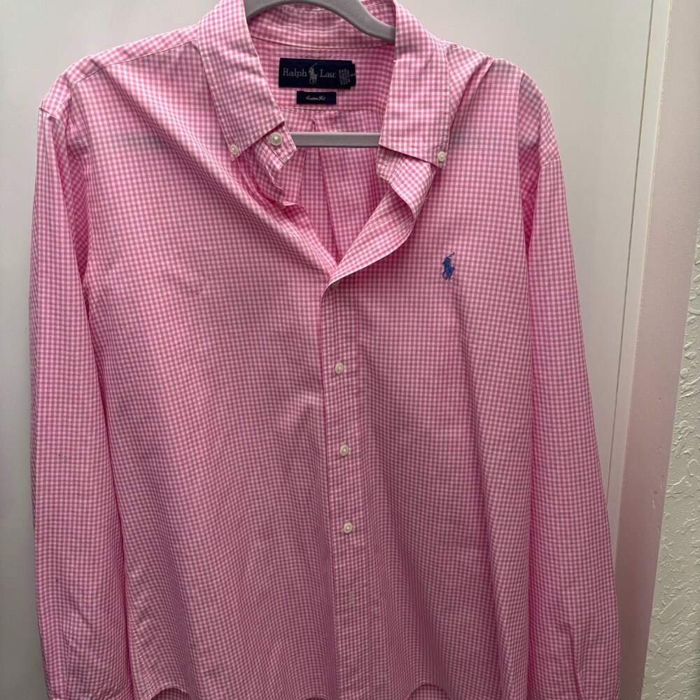 Ralph Lauren Pink Gingham Button-Down Shirt